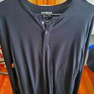 Express men's black Henley in large